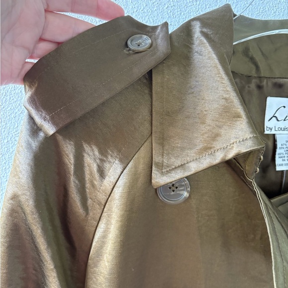 Linea by Louis Dell’Olio Olive Green Double Breasted Short Trench Coat Size S - Picture 9 of 16